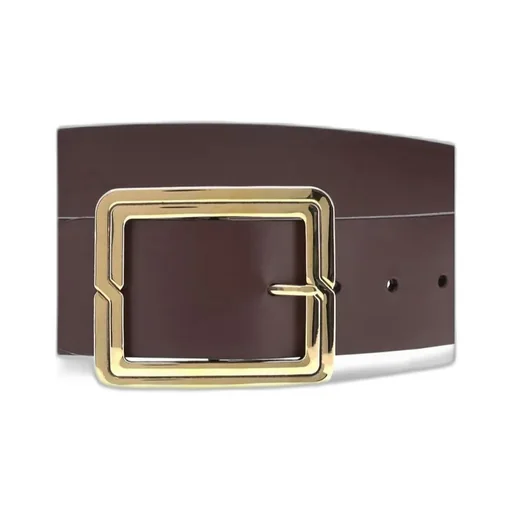 Square-Buckle Leather Belt