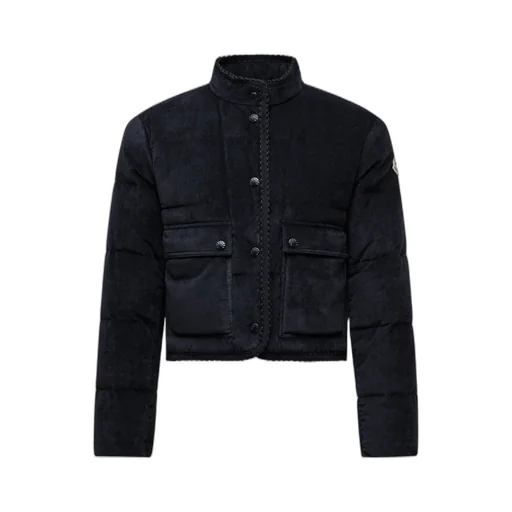 Essarts Braided Trim Corduroy Short Down Jacket