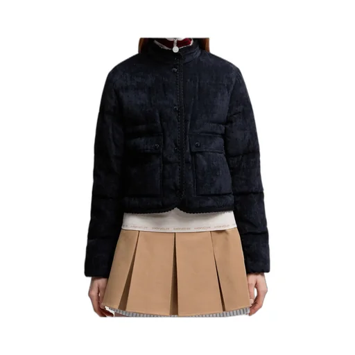 Essarts Braided Trim Corduroy Short Down Jacket