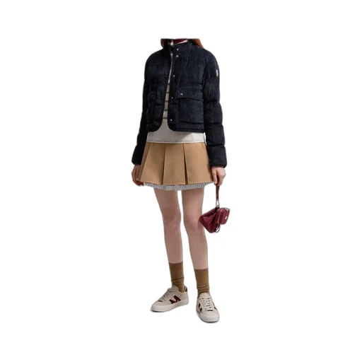 Essarts Braided Trim Corduroy Short Down Jacket