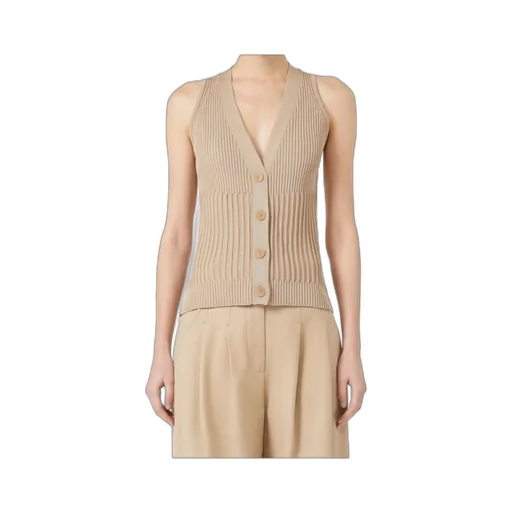 Cotton Yarn And Viscose Crepe Gilet