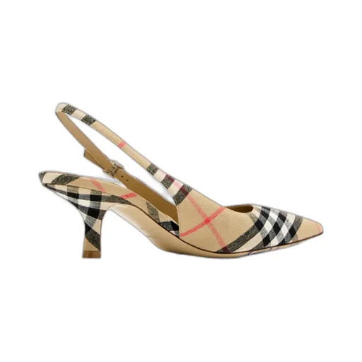 Burberry Check Dame Slingback Pumps