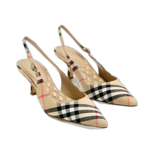 Burberry Check Dame Slingback Pumps