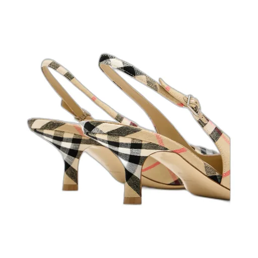 Burberry Check Dame Slingback Pumps