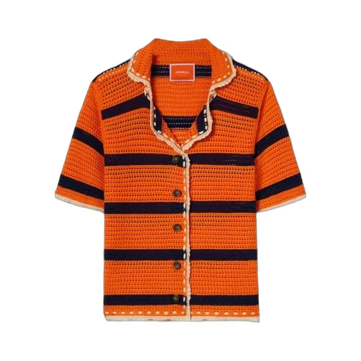 Cerere Striped Crochet Shirt