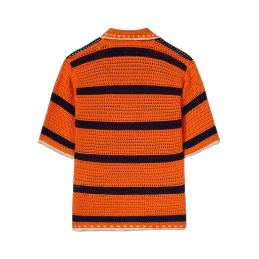 Cerere Striped Crochet Shirt