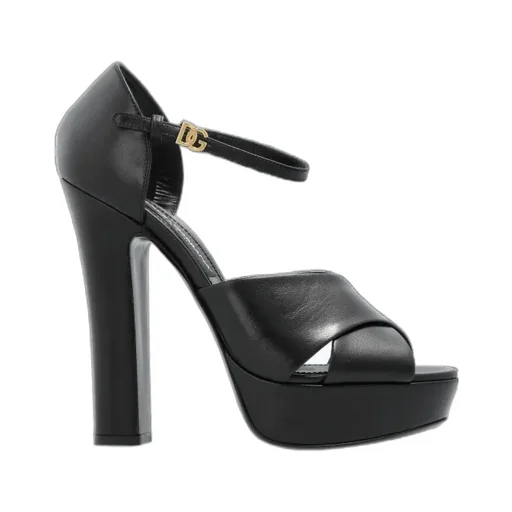 Crossover Platform Leather Sandals