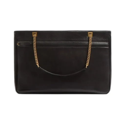 V-Detail Chain Tote Bag