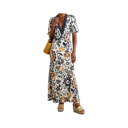 La Doublej Marlene Floral V-Neck Dress