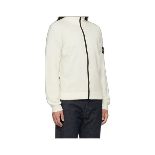 Stone Island Logo Patch Zip-Up Cardigan