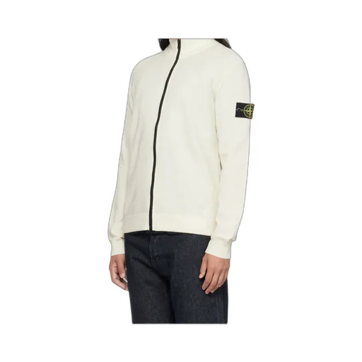 Stone Island Logo Patch Zip-Up Cardigan