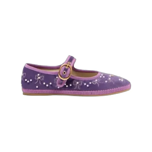 Valentino Endouce Velvet Bow Detailed Ballet Flats