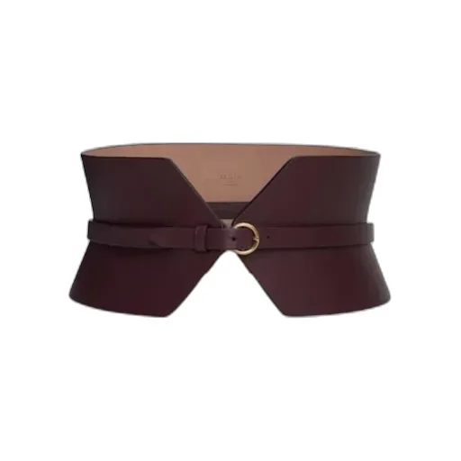 Calfskin Leather Wide Belt