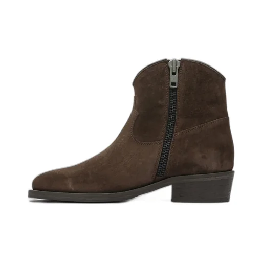 Zip-Detail Suede Cowboy Boots