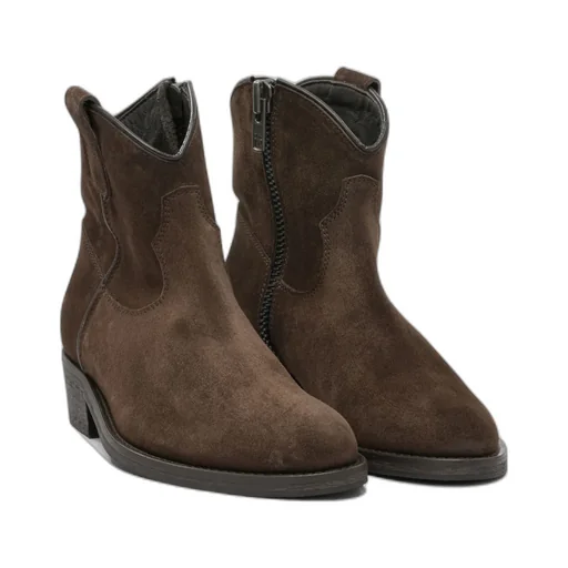 Zip-Detail Suede Cowboy Boots