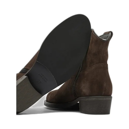 Zip-Detail Suede Cowboy Boots