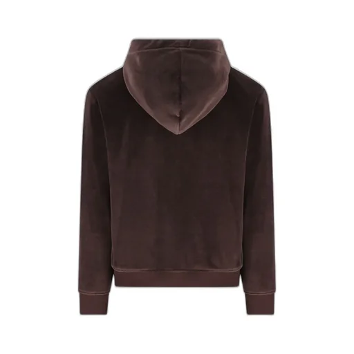 Zipped Hoodie In Velvet Cotton
