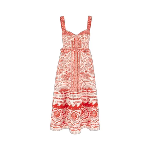 The Red River Ride Print Midi Dress
