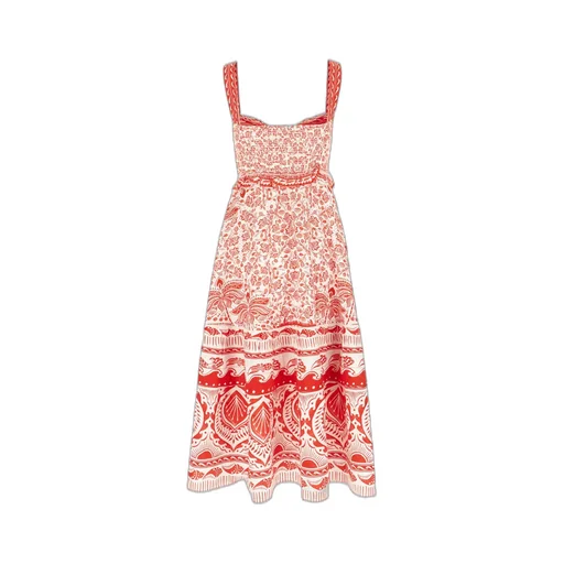The Red River Ride Print Midi Dress