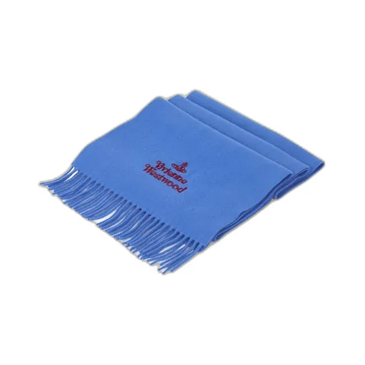 Vivienne Westwood Logo Embroidered Fringed Scarf