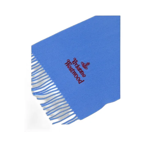 Vivienne Westwood Logo Embroidered Fringed Scarf