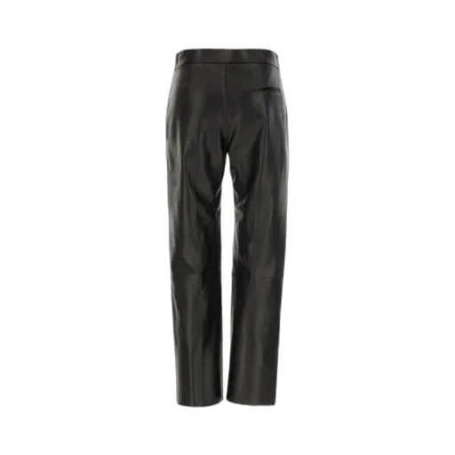 Straight-Leg Leather Pants