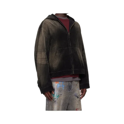 Corduroy Zip-Up Hooded Jacket