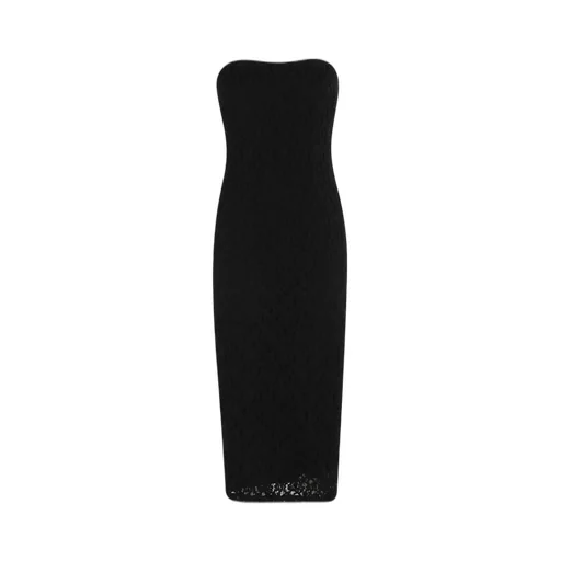 Max Mara Studio Lace Detailed Strapless Dress