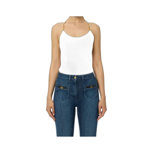 Chain-Straps Ribbed Top