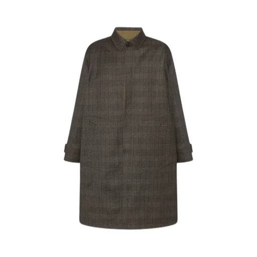 Wool-Silk Check Coat