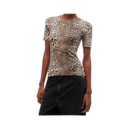 Ganni Leopard Rib T-Shirt