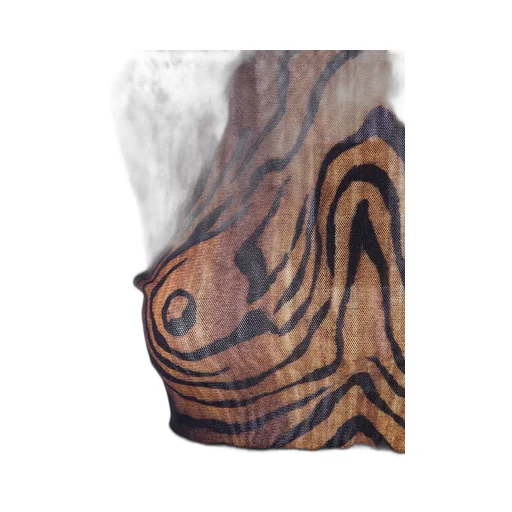 Wood-Print Wool Top