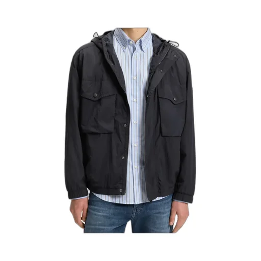 Logo-Patch Hooded Jacket
