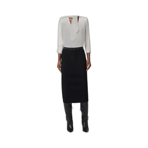 Scallop-Edge Embroidered Blouse