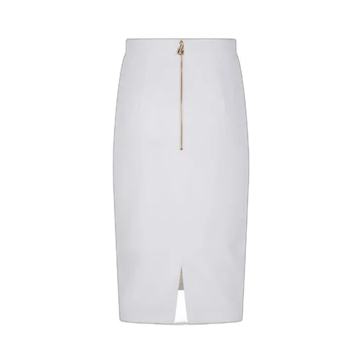 Gold-Buckle Pencil Skirt