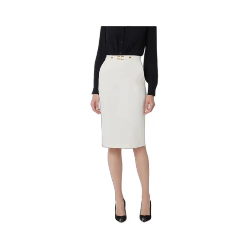 Gold-Buckle Pencil Skirt