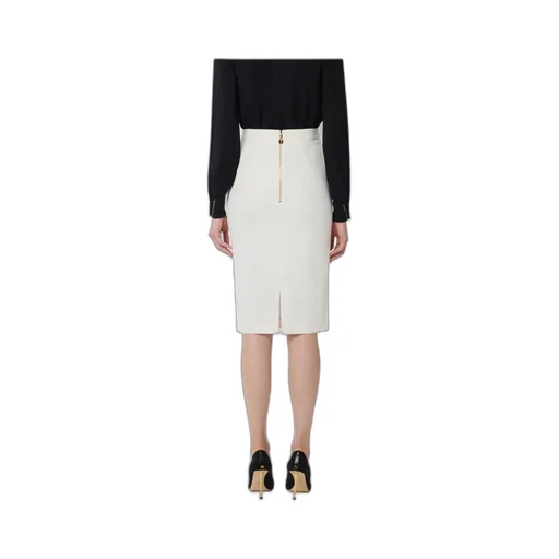 Gold-Buckle Pencil Skirt