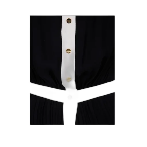 Pleated Buttoned Midi Dress