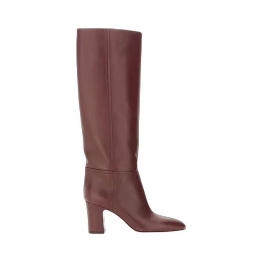 70Mm Leather Block-Heel Boots