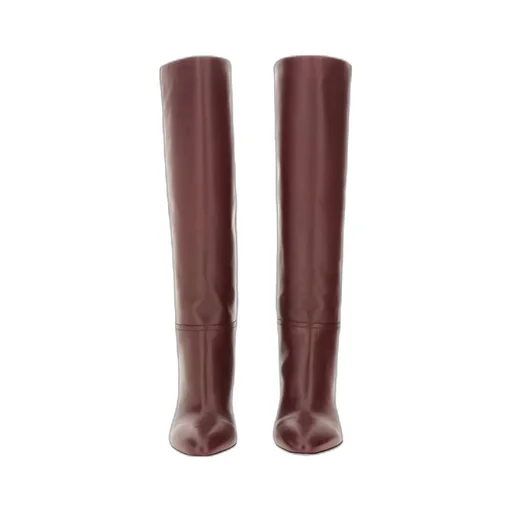70Mm Leather Block-Heel Boots