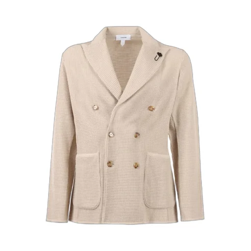 Double-Breasted Waffle-Textured Jacket