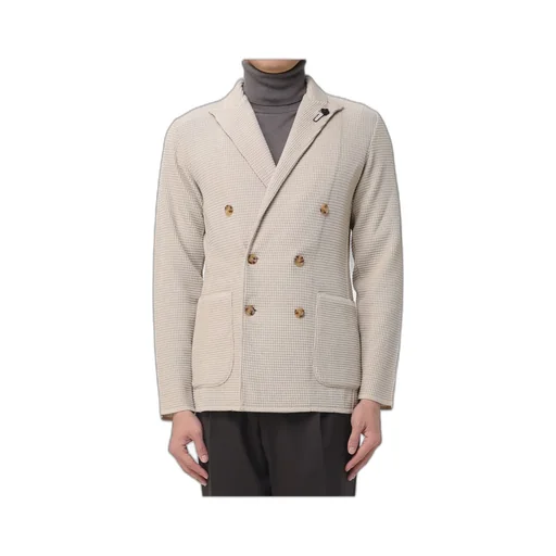 Double-Breasted Waffle-Textured Jacket