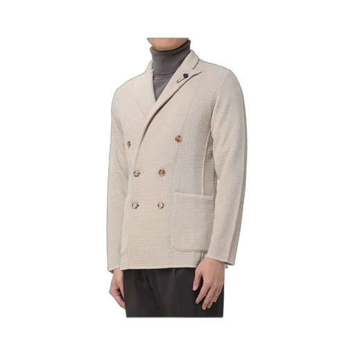 Double-Breasted Waffle-Textured Jacket