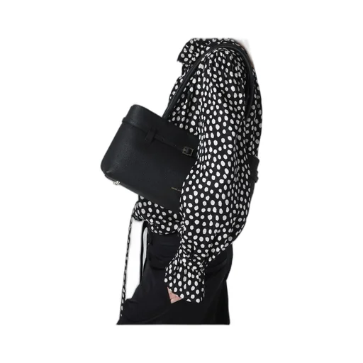 Buckle-Strap Tubular-Handles Tote Bag