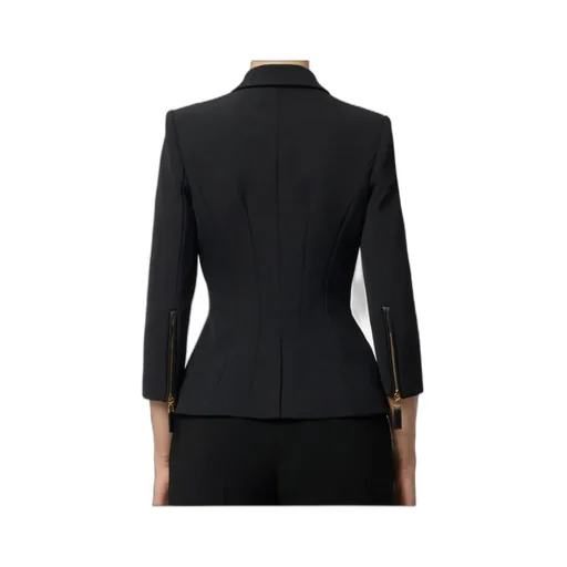 Double-Breasted Gold-Button Jacket