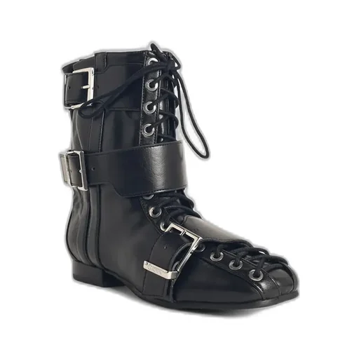 Ganni Buckled Lace-Up Boots