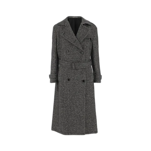 Wool Blend Double-Breasted Coat
