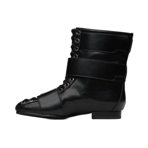 Ganni Buckled Lace-Up Boots
