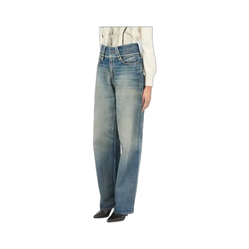 Mm6 Maison Margiela Faded Straight-Leg Drawstring Jeans