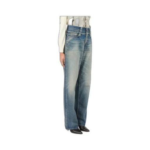 Mm6 Maison Margiela Faded Straight-Leg Drawstring Jeans